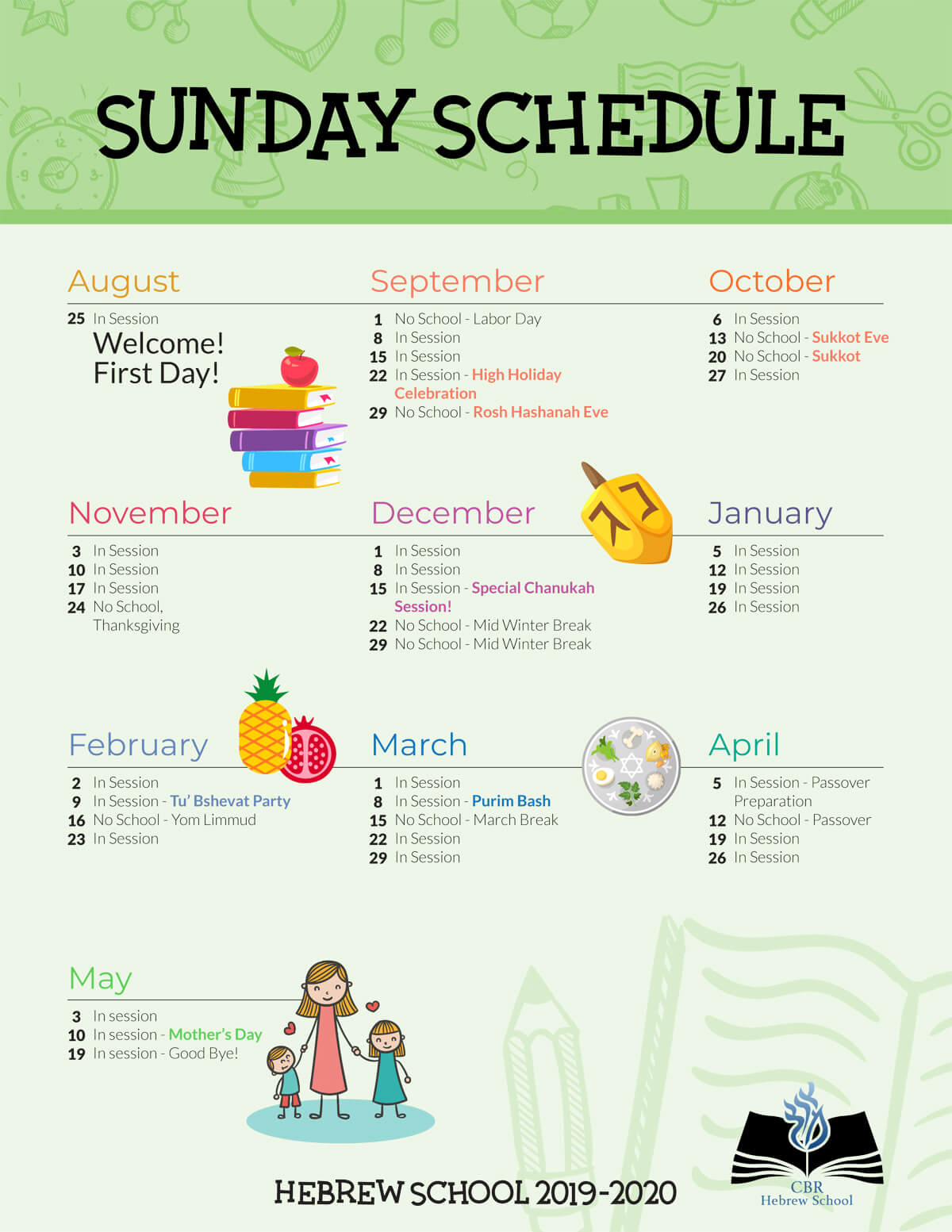 Sunday Schedule 2019-2020 โ Beth Rambam Sunday Schedule 2019-2020 โ Beth Rambam